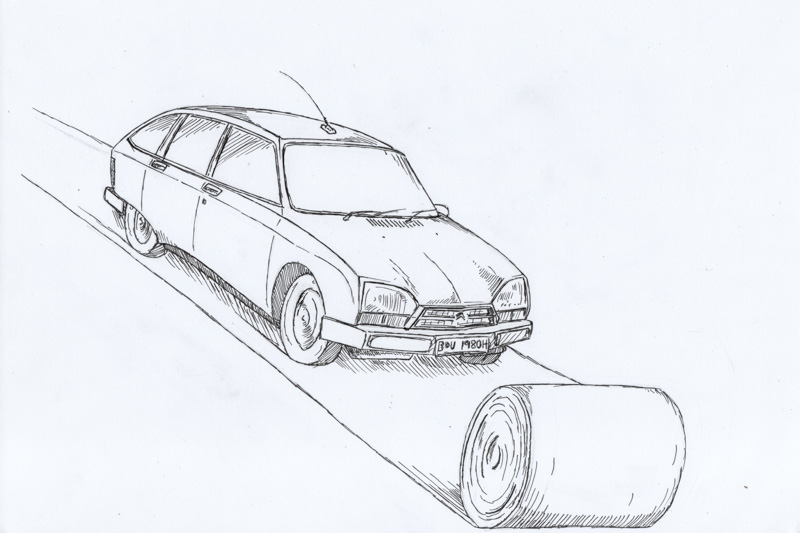 In der Zeit habe ich meistens mit Bleistift gezeichnet. Die meisten Motive waren Autos.