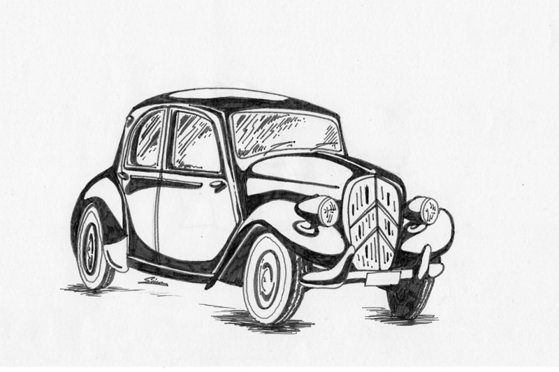 In der Zeit habe ich meistens mit Bleistift gezeichnet. Die meisten Motive waren Autos.