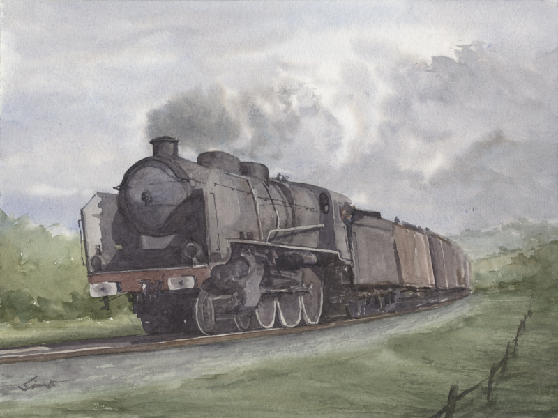 SNCF 230G mit Güterzug