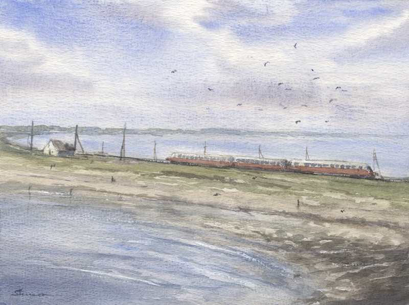 Autorail Renault ABJ 2, Halbinsel von Quiberon in Aquarell