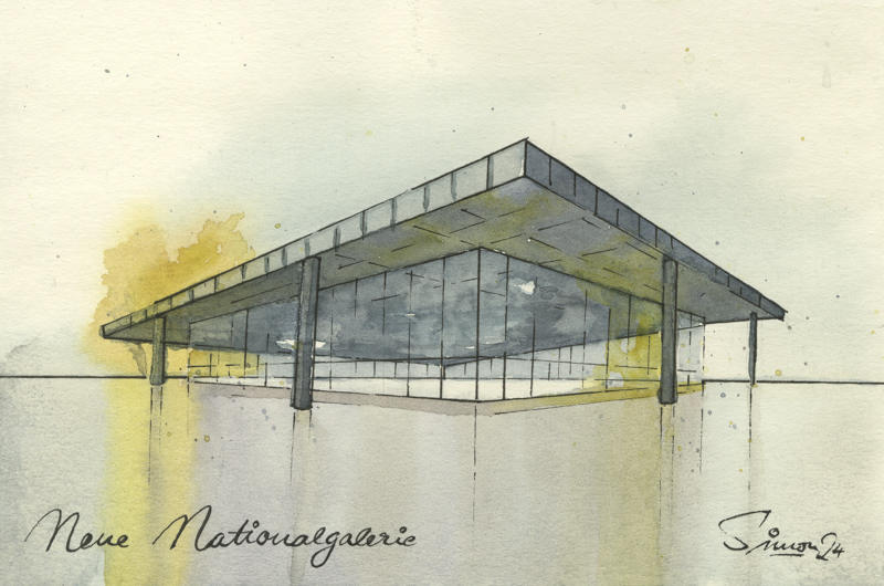 Grafik der Neuen Nationalgalerie Berlin