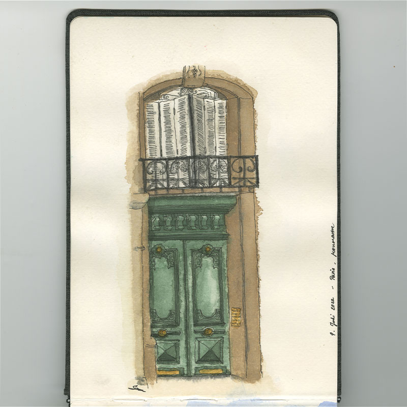 Skizzen mit Bleistift, Fineliner und Aquarell unterwegs im Skizzenbuch. In den Ferien ein paar Tage in Paris.