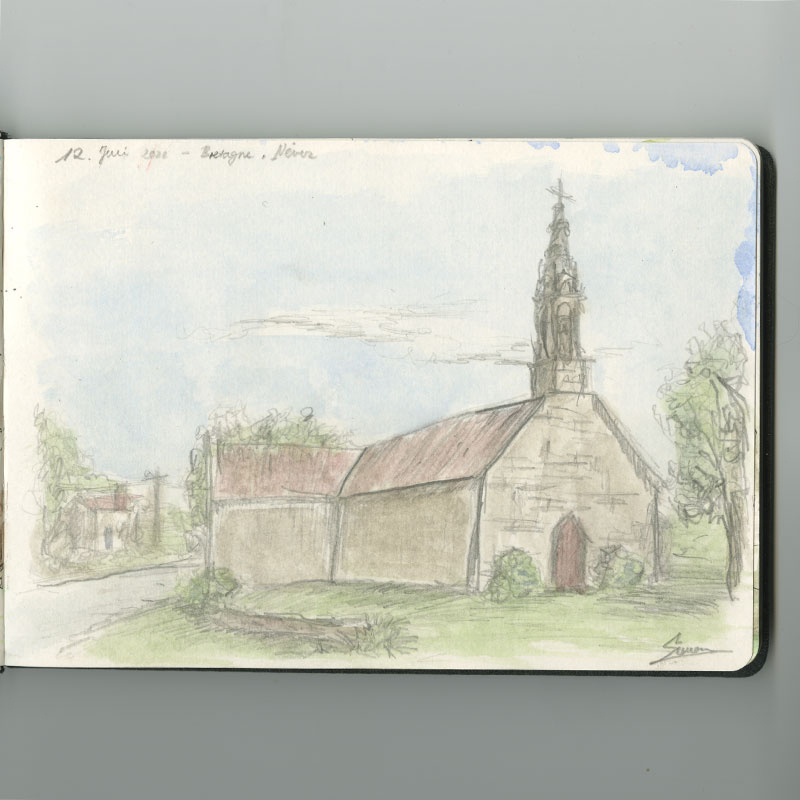 Skizzen mit Bleistift, Fineliner und Aquarell unterwegs im Skizzenbuch. In den Ferien ein paar Tage in der Bretagne